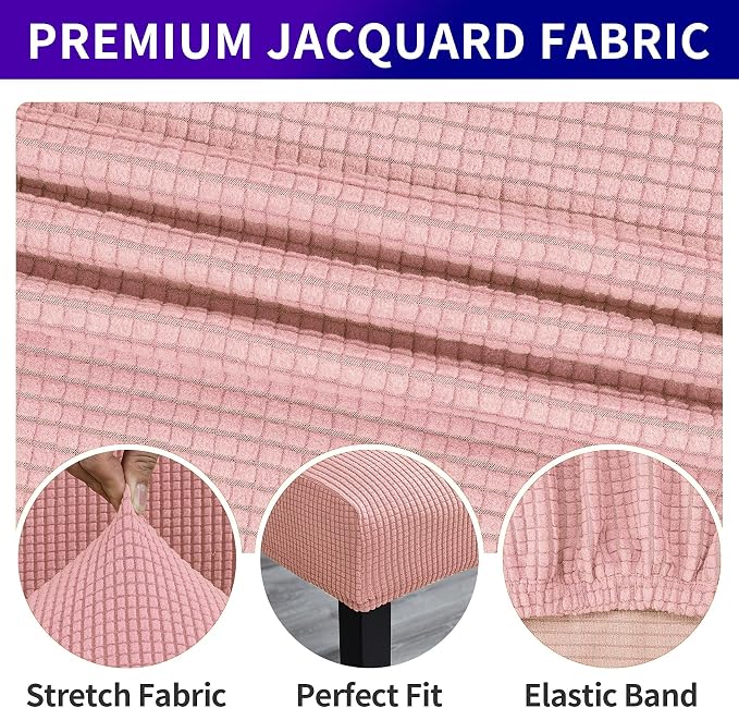 Stretch Chair Covers for Dining Room Set of 4, Removable Washable Dining Room Chair Covers, Dining Chair Slipcovers Seat Protector, Great for Home Decor and Banquet (Dusty Pink, 4 Pack)