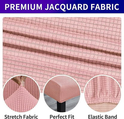 Stretch Chair Covers for Dining Room Set of 6, Removable Washable Dining Room Chair Covers, Dining Chair Slipcovers Seat Protector, Great for Home Decor and Banquet (Dusty Pink, 6 Pack)
