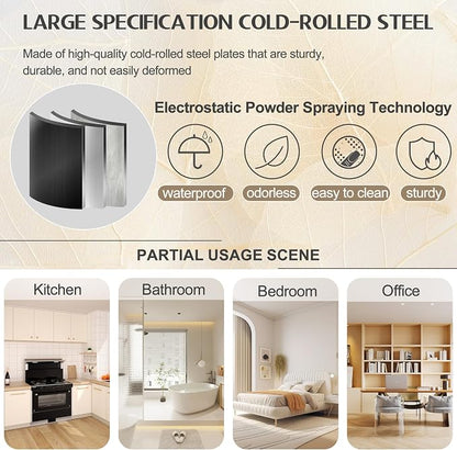 GAIOUS 71" Tall Metal Storage Cabinet with 2 Doors and 4 Adjustable Shelves, Kitchen Pantry Cabinet Black Freestanding Cupboard, 5 Tier Multifunctional Steel Storage for Office, Kitchen, Dining Room