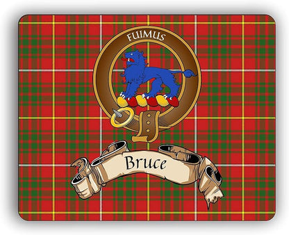 Scottish Clan Bruce Tartan Crest Computer Mouse Pad