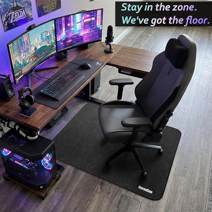 Chair Mat for Carpet | Multi-Surface, Anti-Curl Floor Protector for Office Desk Chair or Rolling Gaming Chair Mat | 48" x 36" Dark Gray — 3X Thicker Than Standard Floor Mats at 0.25"