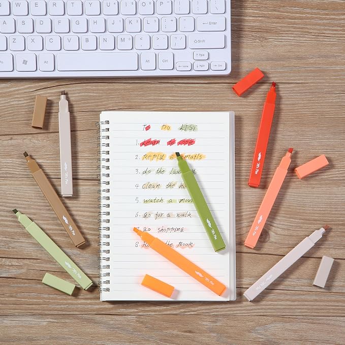 Mr. Pen- Aesthetic Highlighters, 8 Pack, Chisel Tip, Autumn Earth | Cute Highlighters Assorted Colors, Back to School Supplies