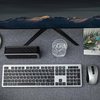 Wireless Keyboard and Mouse, 2.4GHz Cordless Silent Keyboard Mouse Combo, Optical Mouse, Plug and Play USB Receiver, Compatible with Windows, Mac, Laptop, and PC – Ideal for Office Use（Black Gray）