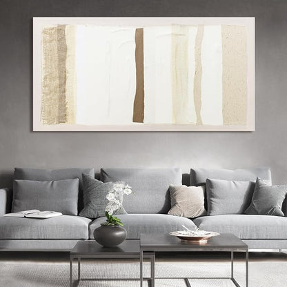 Neutral Wall Art Decor Modern Canvas Art Wall Decor Brown And White Artwork for Walls Oversized Wall Art Prints Large Wall Art for Living Room 29"X58" for Room Bedroom Office Decor