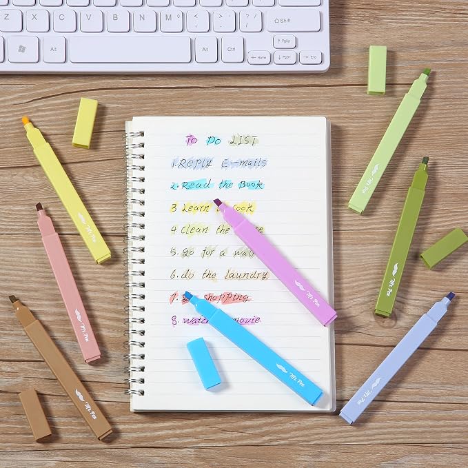 Mr. Pen- Aesthetic Highlighters No Bleed, 8 Pack, Autumn Colors, Chisel Tip | Cute Highlighters Assorted Colors for Journaling, Highlighting, Underlining, Fast Dry, Back to School Supplies