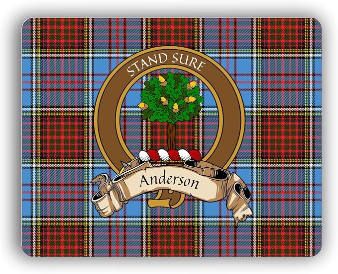Anderson Scottish Clan Computer Mouse Pad (Crest and Tartan)