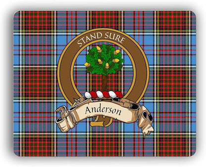 Anderson Scottish Clan Computer Mouse Pad (Crest and Tartan)
