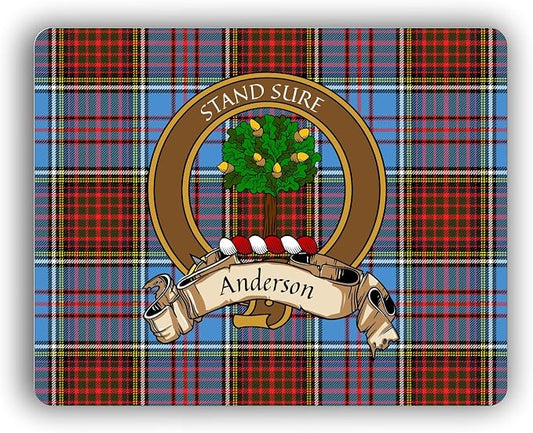Anderson Scottish Clan Computer Mouse Pad (Crest and Tartan)