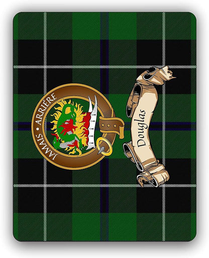 Scottish Clan Douglas Tartan Crest Computer Mouse Pad