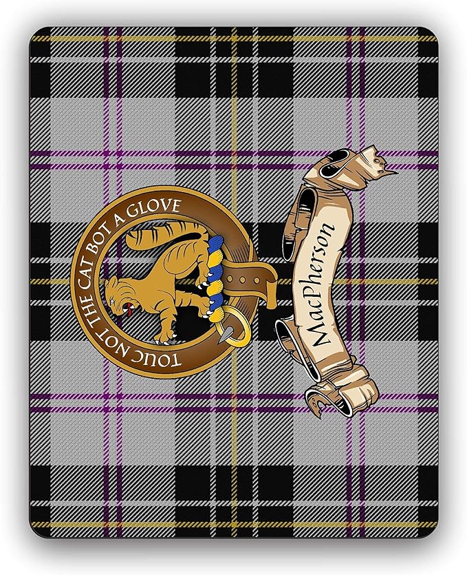 Macpherson Scottish Clan Dress Tartan Crest Computer Mouse Pad
