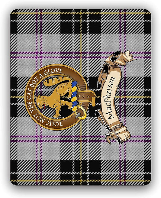 Macpherson Scottish Clan Dress Tartan Crest Computer Mouse Pad