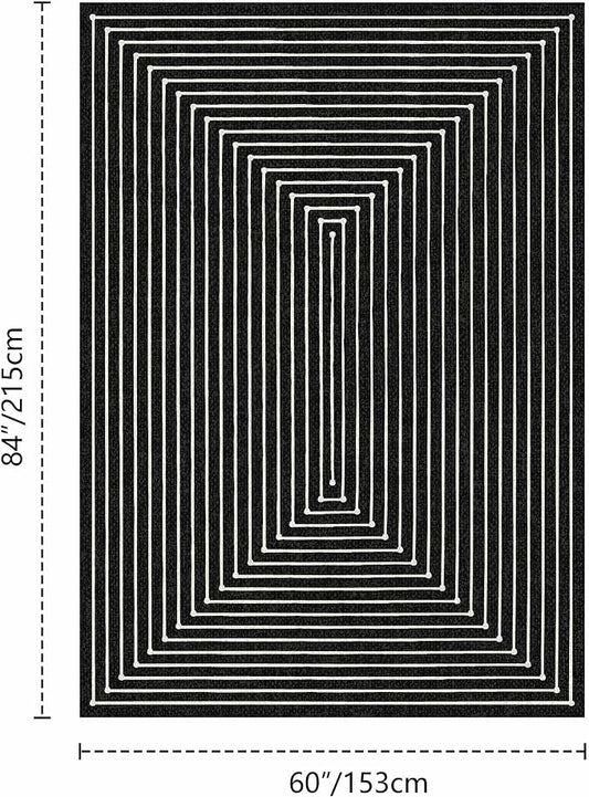 Latte&Fog 6x9 Area Rugs for Living Room Bedroom, Modern Abstract Washable Rug, Boho Non Slip Low Pile Carpet for Indoor Dining Room, Office, Dorm, Classroom, Farmhouse and Kids Room