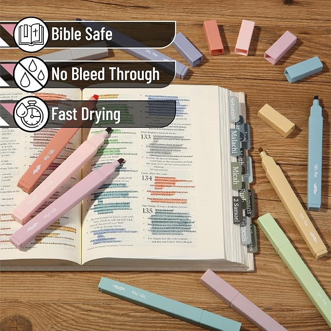 Mr. Pen- Aesthetic Bible Highlighters No Bleed Through, 10 Pack | Retro Colors, Cute Highlighter for Journaling Supplies and School Accessories, Bible Highlighters and Pens No Bleed