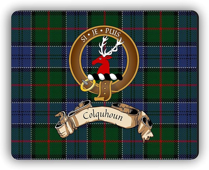 Scottish Clan Colquhoun Tartan Crest Computer Mouse Pad