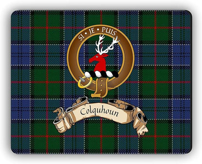 Scottish Clan Colquhoun Tartan Crest Computer Mouse Pad