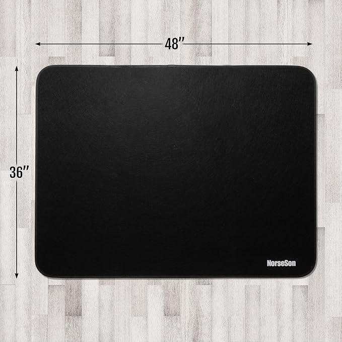 Chair Mat for Carpet | Multi-Surface, Anti-Curl Floor Protector for Office Desk Chair or Rolling Gaming Chair Mat | 48" x 36" Black — 3X Thicker Than Standard Floor Mats at 0.25"