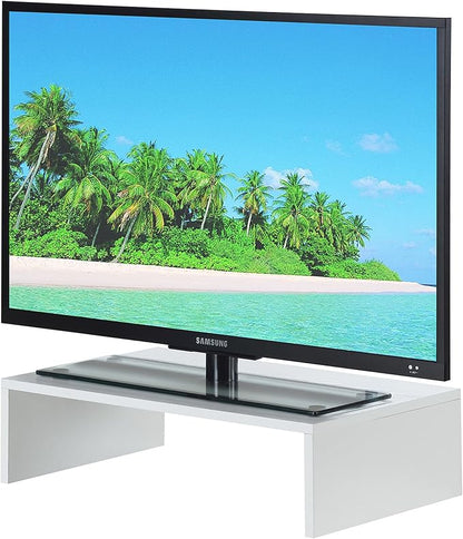 Convenience Concepts Designs2Go Small TV Riser 23.75", for TVs up to 26" - Contemporary TV or Computer Riser for Living Room, Modern Office, Den, White