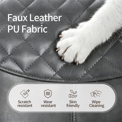 DUHOME Modern PU Leather Office Chair Desk Chair Swivel Computer Chair Grey