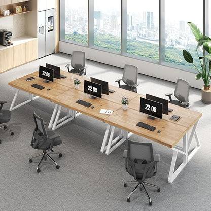 IBF 100% Solid Wood Desk, Minimalist Natural Real Wood Computer Desk, Rustic Desk for Home Office Writing Study, Industrial Wooden PC Gaming Workstation Table, Natrual Oak 47 inch