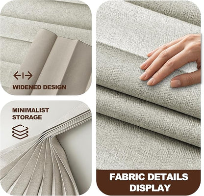 JILRON Accordion Partition Curtain with Ceiling Track - Space-Saving Room Divider, Tool-Free Installation(Off-White 180" W x 108" L-Pack of 1)