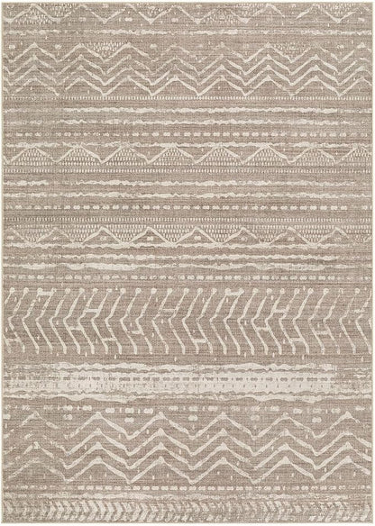 Nakagishi 6x10 Area Rugs Living Room: Washable Boho Large Neutral Soft Farmhouse Area Rugs Stain Resistant Modern Non-Slip Indoor Floor Carpet for Bedroom Nursery Kids Playroom Office-Dark Brown