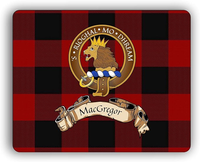 MacGregor Scottish Clan Rob Roy Tartan Crest Computer Mouse Pad
