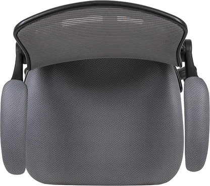 Flash Furniture Kale Mid-Back Swivel Office Chair with Height Adjustable Foot Ring and Lumbar Support, Mesh Executive Chair with Armrests, Dark Gray