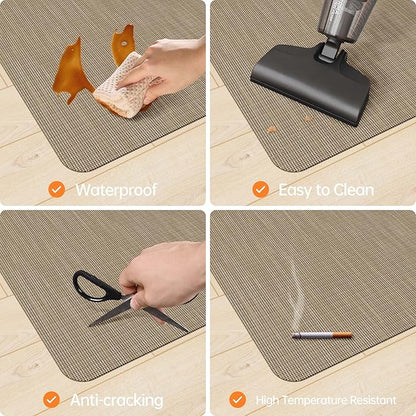 Office Chair Mat, 46" x 72" Computer Chair Mat for Hardwood Floor, Non-Curve Anti Slip Hard Floor Protector for Rolling Chair, PVC Mat Desk Rug for Home Office