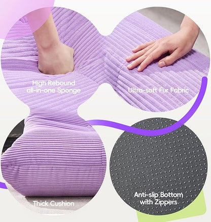 Hobestluk Small Bean Bag Chair Faux Fur Fabric BeanBag Couch for Playroom | Purple Corduroy,Ergonomic Design,Memory Foam,Strong Supportive,No Assembly Required,Decorative Style for Living Room Bedroom