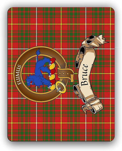 Scottish Clan Bruce Tartan Crest Computer Mouse Pad
