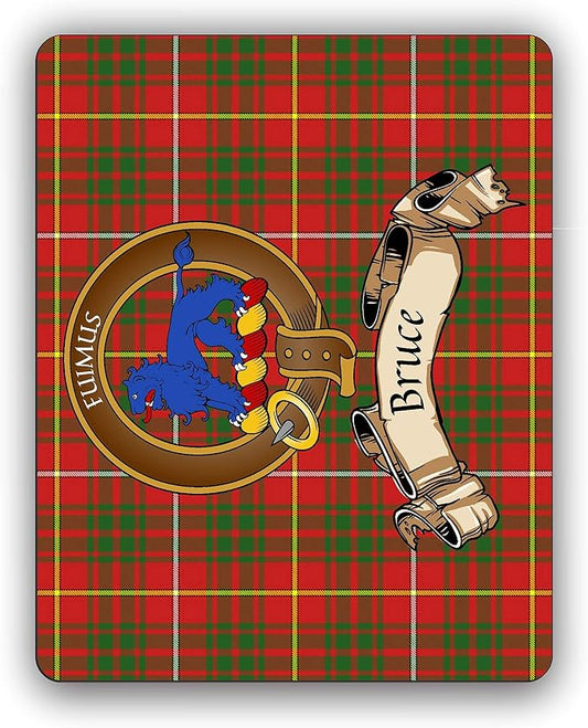 Scottish Clan Bruce Tartan Crest Computer Mouse Pad