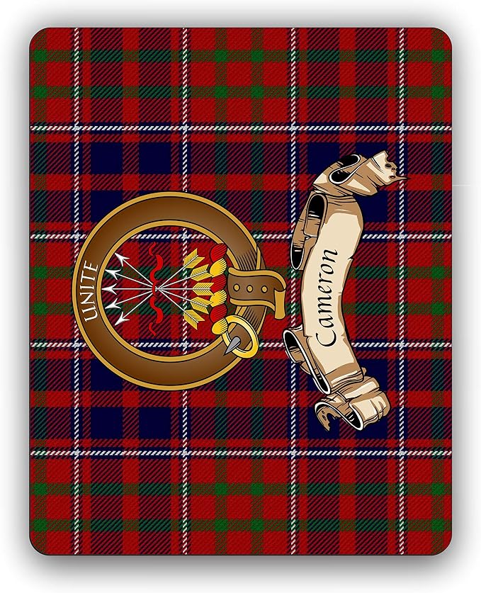 Cameron of Lochiel Scottish Clan Tartan Crest Computer Mouse Pad