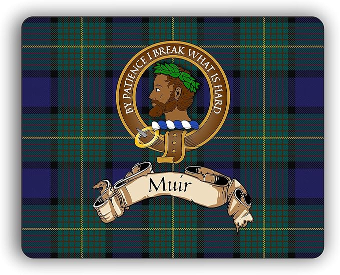 Muir Scottish Clan Tartan Crest Computer Mouse Pad