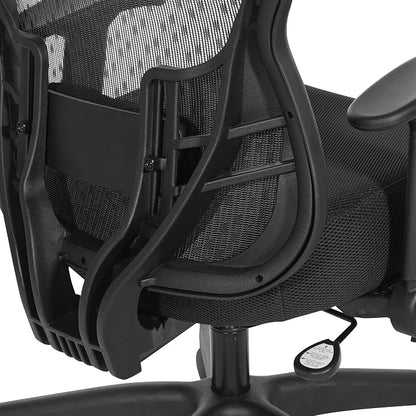 Space Seating 529 Series Deluxe R2 SpaceGrid Mesh Back and Memory Foam Seat, 2-to-1 Synchro Tilt Control, Adjustable Tilt Tension, Lumbar Support and Flip Arms Office Chair, Black