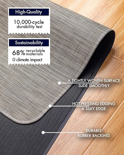 Baroyal Office Chair Mat for Hardwood Floor Under Desk Computer Rolling Chair Mat for Wood/Tile Floor Non-Slip Heavy Duty Desk Rug PVC Plastic Hard Floor Protector 48" x 60" (Soapstone)