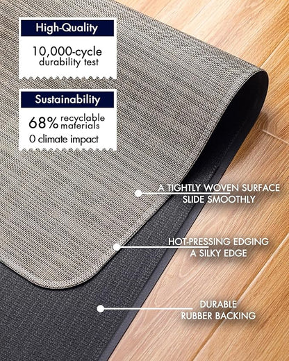 Baroyal Office Chair Mat for Hardwood Floor Under Desk Computer Rolling Chair Mat for Wood/Tile Floor Non-Slip Heavy Duty Desk Rug PVC Plastic Hard Floor Protector 45"x 53" (Soapstone)