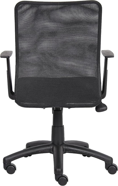 BOSS Office Products B6106 Budget Mesh Task Chair with Arms in Black