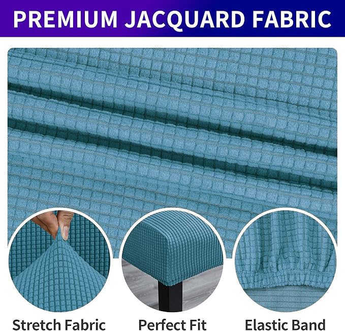 Stretch Chair Covers for Dining Room Set of 6, Removable Washable Dining Room Chair Covers, Dining Chair Slipcovers Seat Protector, Great Decoration for Home and Banquet (Dusty Blue, 6 Pack)