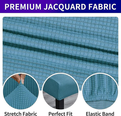 Stretch Chair Covers for Dining Room Set of 4, Removable Washable Dining Room Chair Covers, Dining Chair Slipcovers Seat Protector, Great Decoration for Home and Banquet (Dusty Blue, 4 Pack)