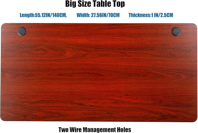 UNICOO Melamine 55.1 x 27.6 Inch Universal Table Top for Standard and Sit to Stand Height Adjustable Home and Office Desk Frames (Tabletop 55 - Walnut)