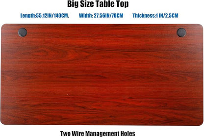 UNICOO Melamine 55.1 x 27.6 Inch Universal Table Top for Standard and Sit to Stand Height Adjustable Home and Office Desk Frames (Tabletop 55 - Walnut)