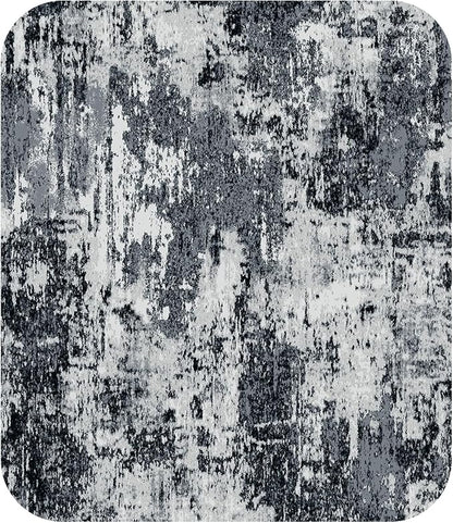RELEANY Washable Area Rugs 8ft Non-Slip Modern Abstract Soft for Living Room Entryway Bedroom Kitchen, Print Pattern, Black Navy Blue Gray