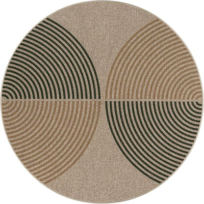 Lahome Enfys Modern Rainbow Round Rug, 6ft Easy Jute Circle Patio Rug Washable Indoor Outdoor Rugs for Living Room, Farmhouse Natural Round Area Rug Contemporary Carpet for Entryway Backyard