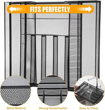 2 Pcs Utensil Drawer Silverware Organizer, Metal Mesh Expandable 13" ~24" Kitchen Drawer Organizer, 7-9 Slots Cutlery Tray Dividers for Kitchen Flatware Christmas Housewarming Gift (Black)