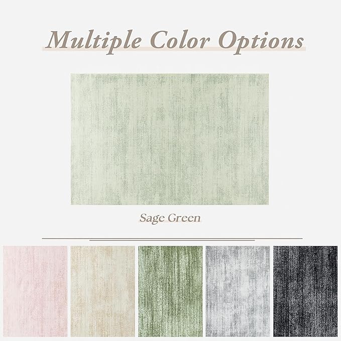 Sage Green Bathroom Rug,Non Slip Washable Boho Abstract Small Area Rug for Kitchen Bedroom Entryway,2x3,Light Green