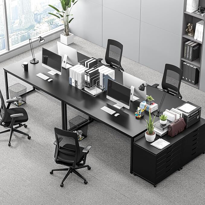 ZenStyle Computer Desk 55" Large Office Desk Computer Table Laptop PC Simple Study Writing Desk for Home Office, Black