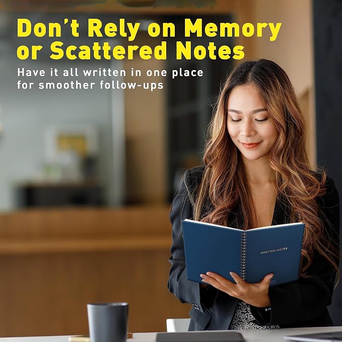 S&O Medium Meeting Notebook for Work - Professional Notepad for Task Organization – Business Scheduler Notepad- Office Journal Organizer Planner –168 Pages Session Notes for Work -, 6.4"x8.4”