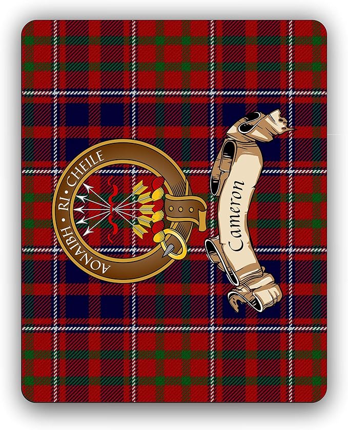 Cameron of Lochiel Scottish Clan Tartan Crest Computer Mouse Pad