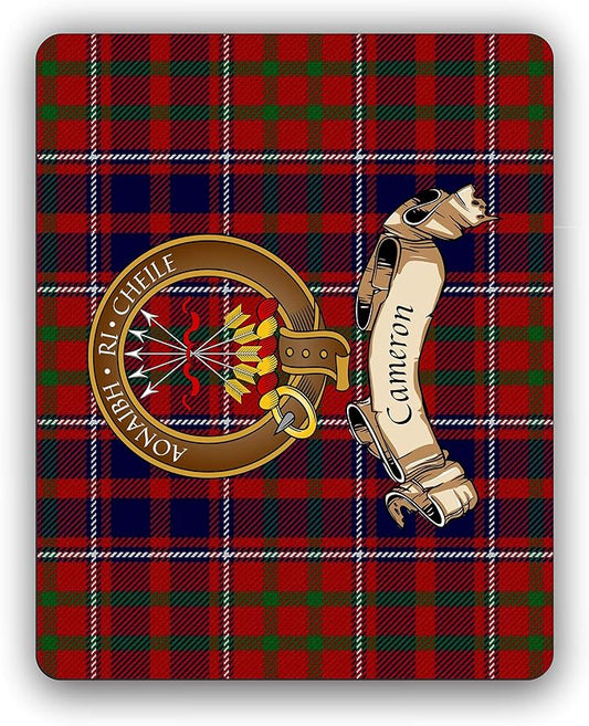 Cameron of Lochiel Scottish Clan Tartan Crest Computer Mouse Pad