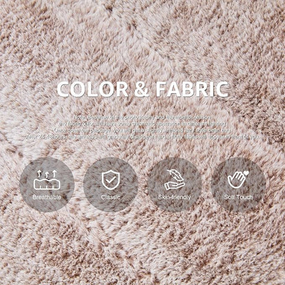 Hobestluk Adults Bean Bag Chair Faux Fur BeanBag Couch for Living Room | Brown Plush,Ergonomic Design,Memory Foam,UltraSoft,Anti-slip Bottom,No Assembly Required,Decorative Style for Living Room